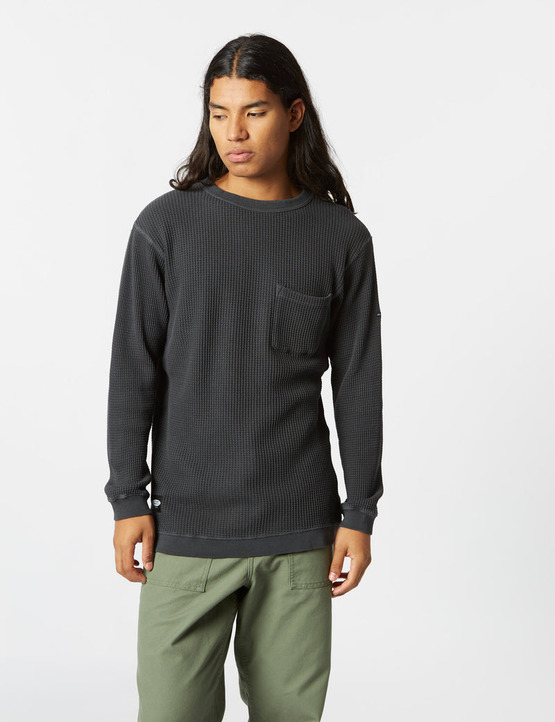 Manastash Heavy Snug Thermal Long Sleeve T-Shirt - Black