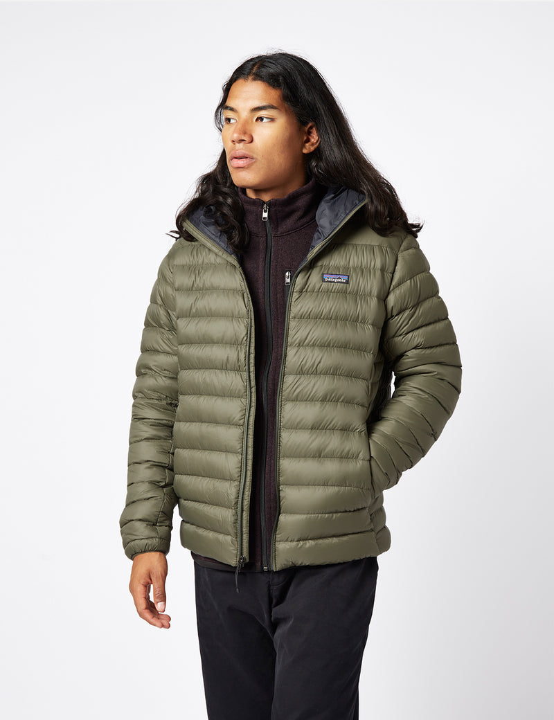 Patagonia Down Sweater Hooded Jacket - Basin Green