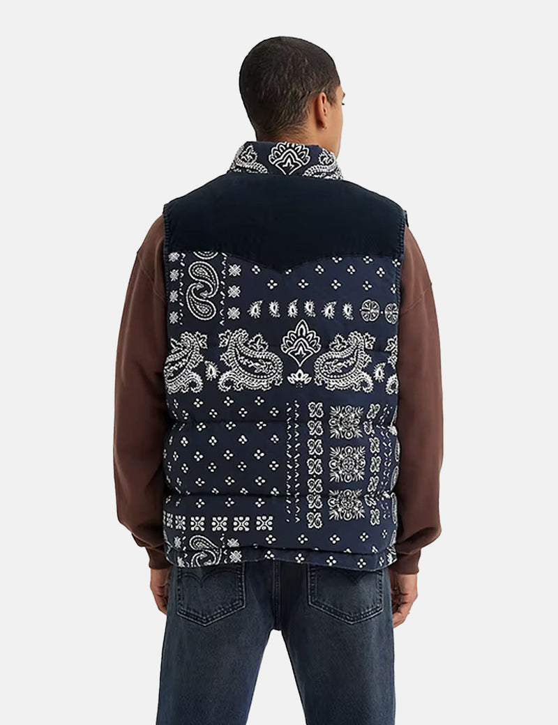 Levis Western Super Puffer Vest - Barkley Bandana Blue