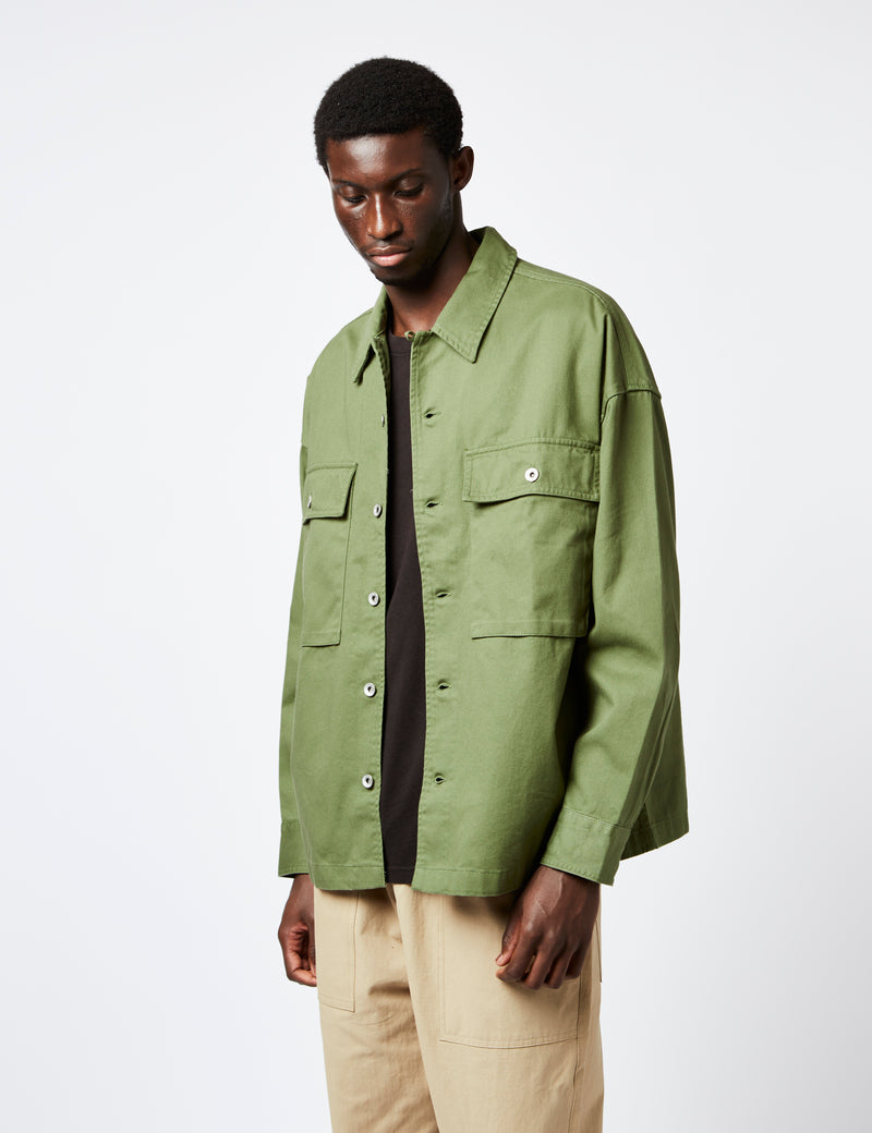 Levis Masonic Patch Overshirt - Bluish Olive Green