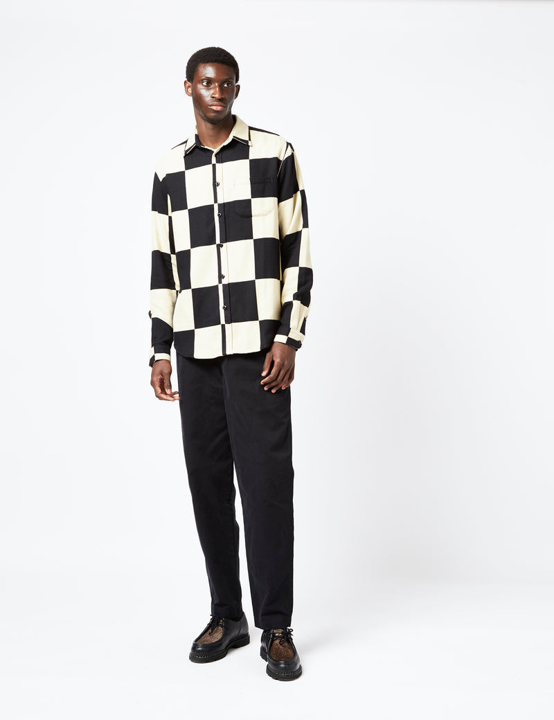 Portuguese Flannel Tile Shirt - Black
