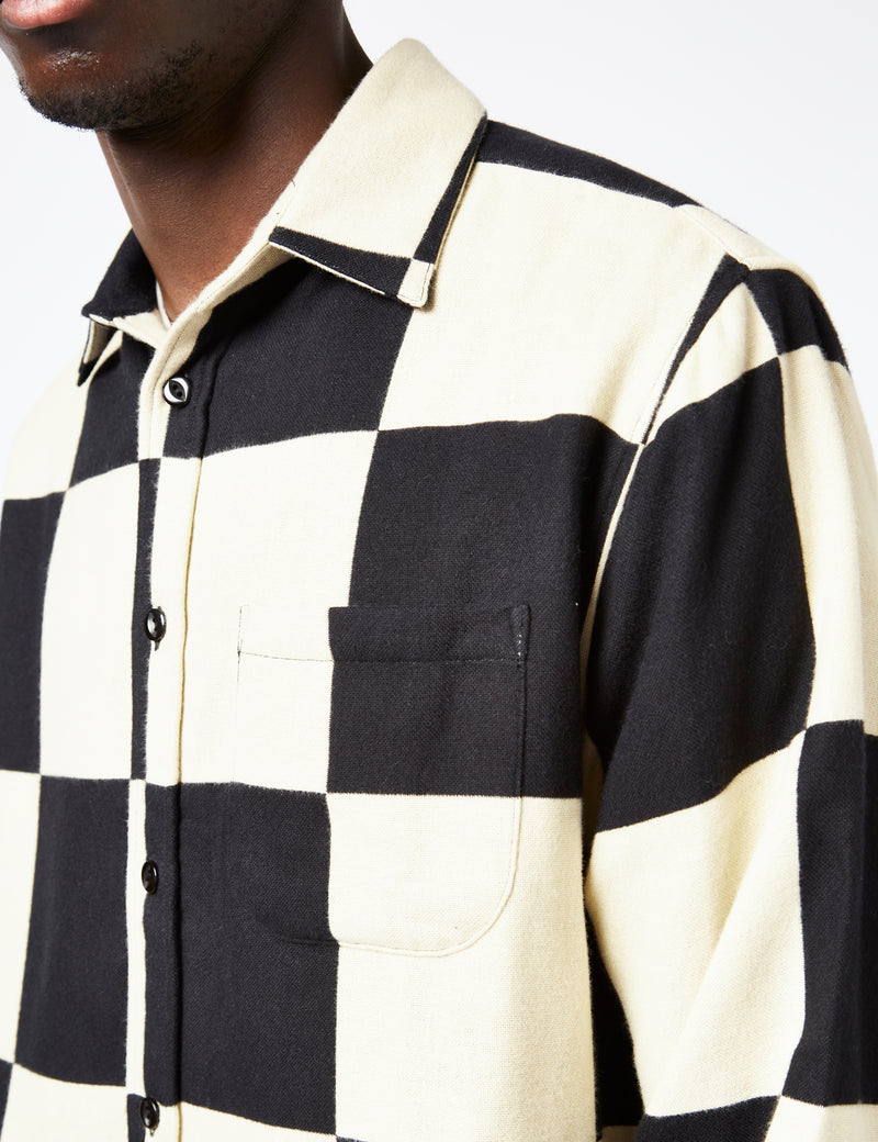 Portuguese Flannel Tile Shirt - Black