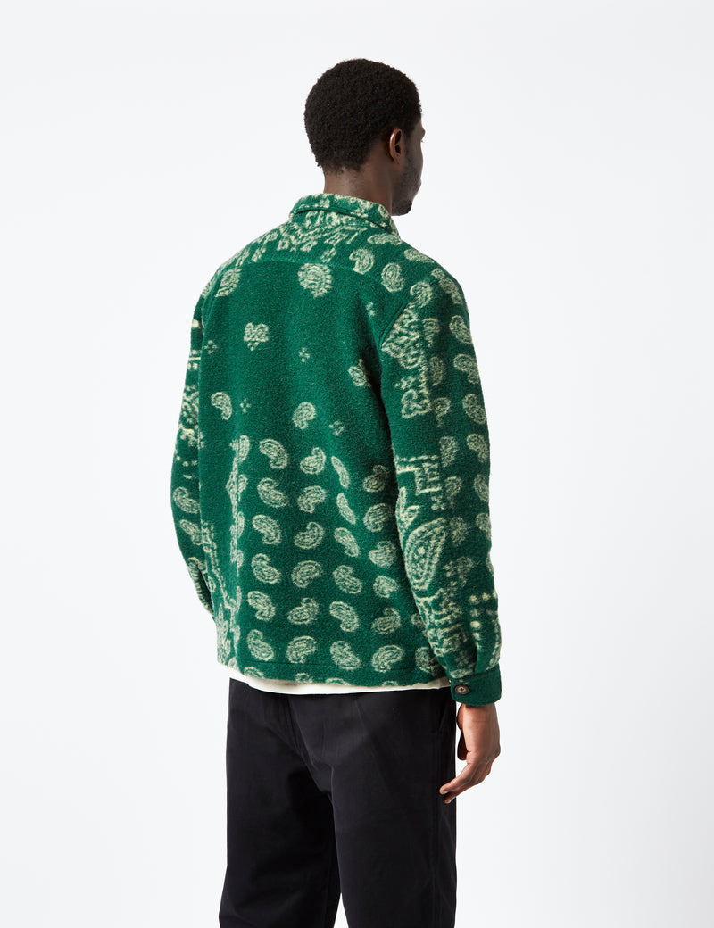 Portuguese Flannel Abstract Paisley Overshirt - Green