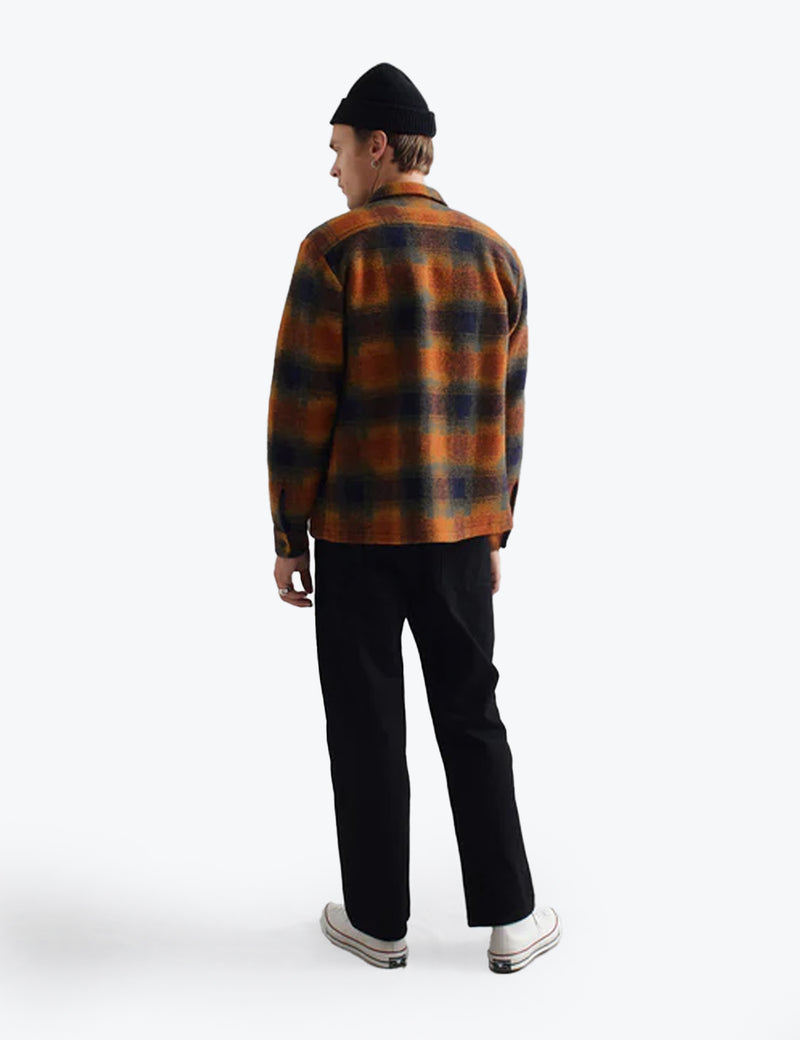 Wax London Whiting Overshirt (Pine) - Orange