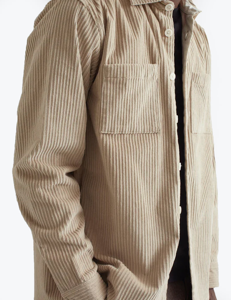 Wax London Whiting Overshirt (Penn Cord) - Sand Beige