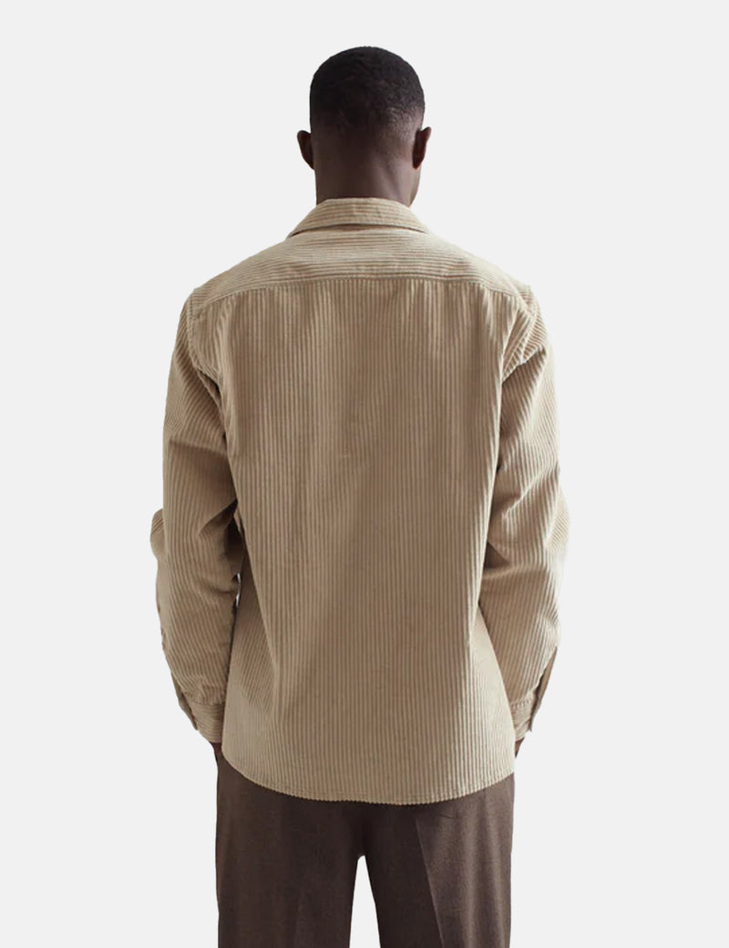 Wax London Whiting Overshirt (Penn Cord) - Sand Beige