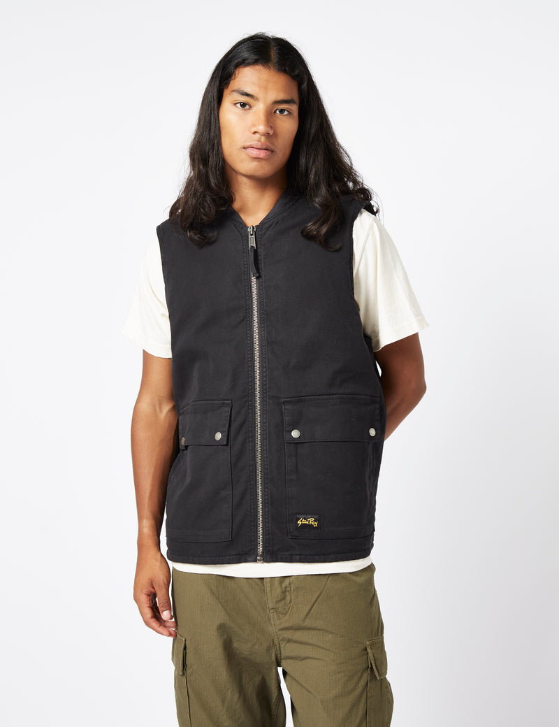 Stan Ray Works Vest (Duck Canvas) - Black