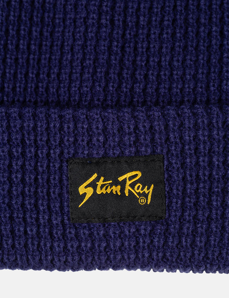 Stan Ray Waffle Knit Beanie - Navy Blue