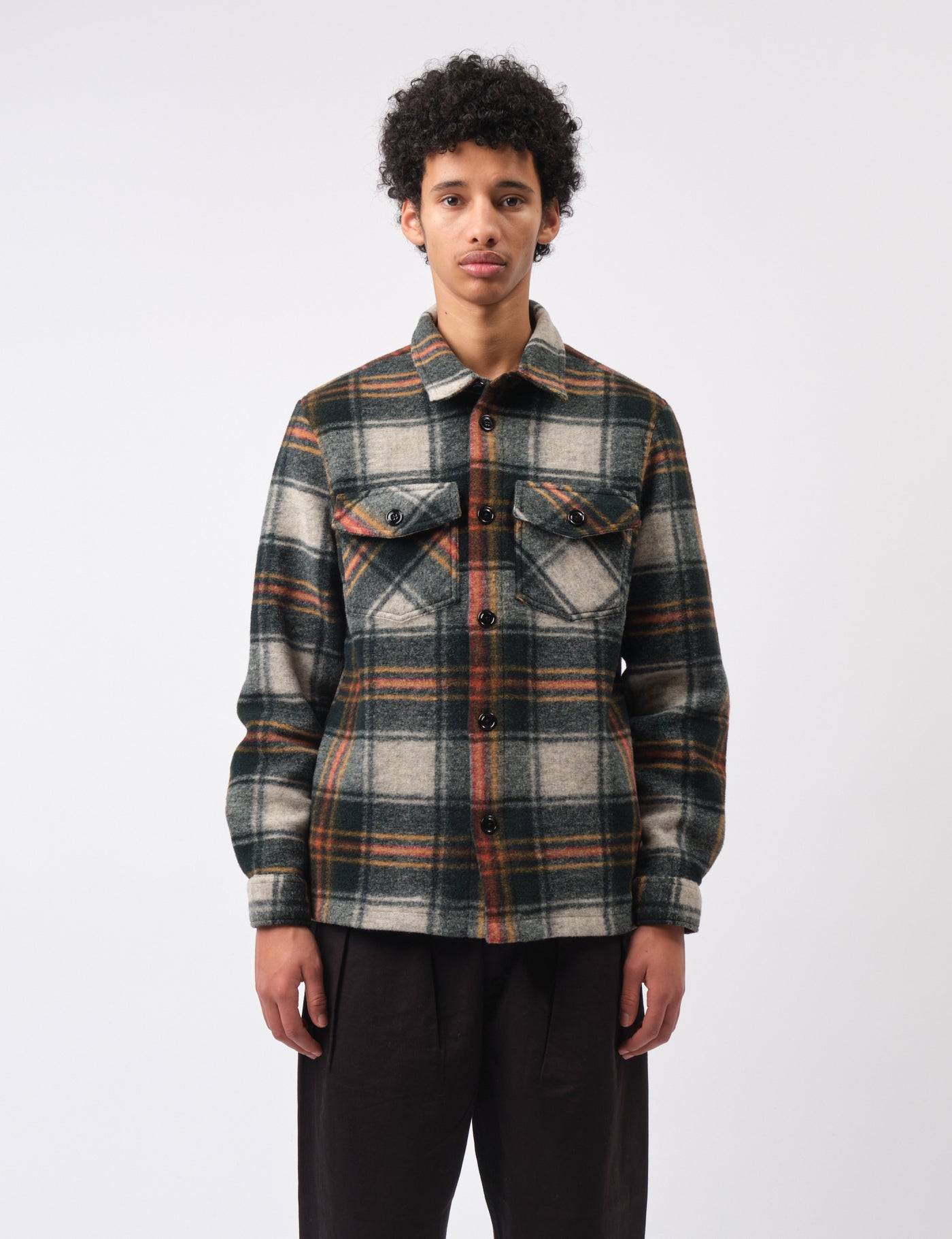 Portuguese Flannel Gauli Overshirt - Forest Green | Urban Excess