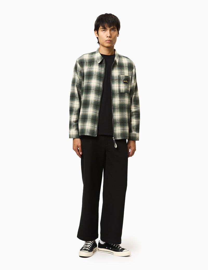 Stan Ray Zip Plaid Shirt - Green