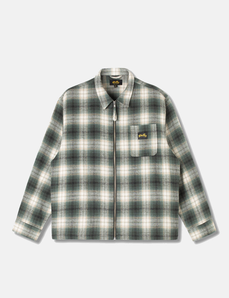 Stan Ray Zip Plaid Shirt - Green