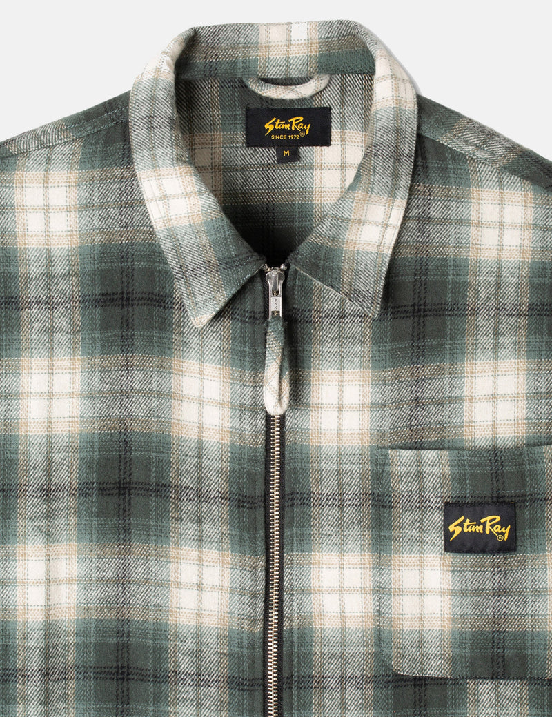 Stan Ray Zip Plaid Shirt - Green