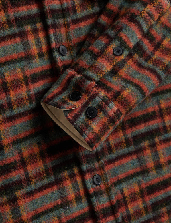 Portuguese Flannel Abstract Geometric Shirt - Bordeaux/Green