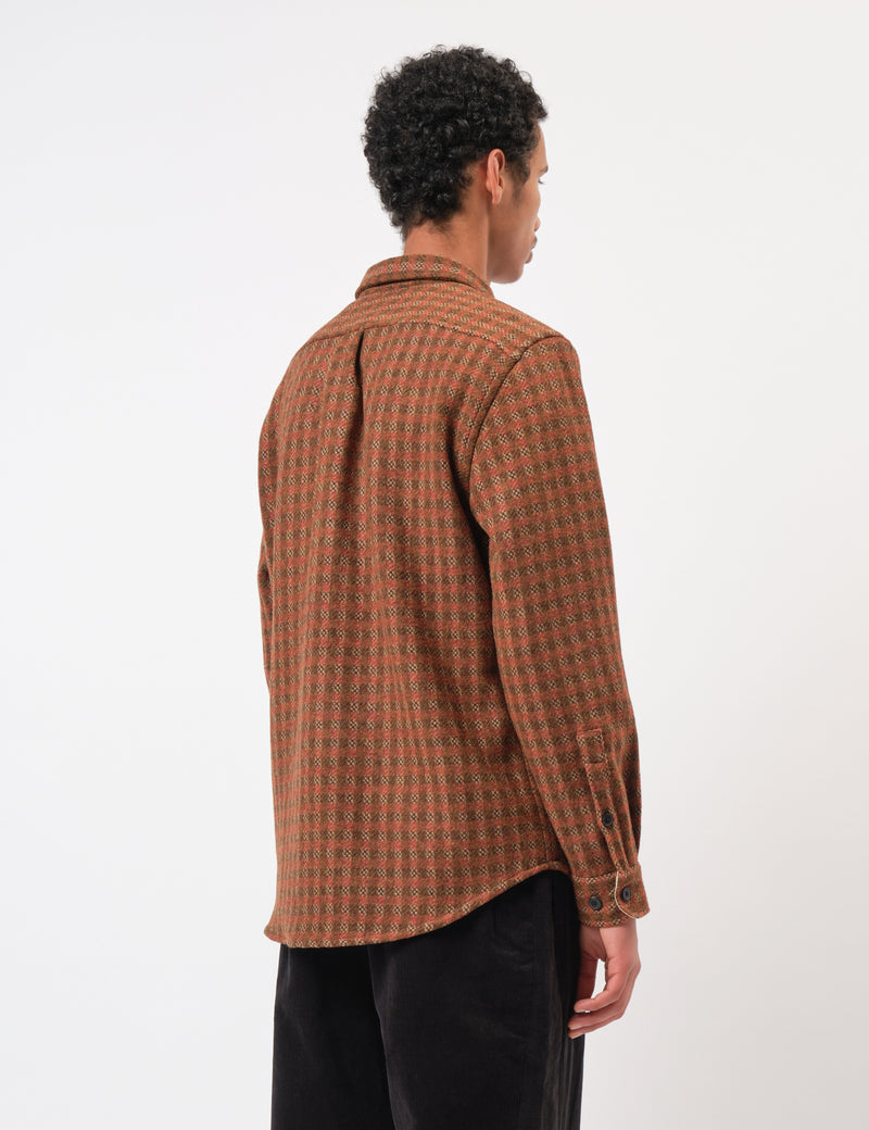 Portuguese Flannel Merino Tweed Shirt - Brown