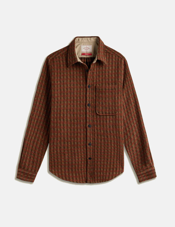 Portuguese Flannel Merino Tweed Shirt - Brown