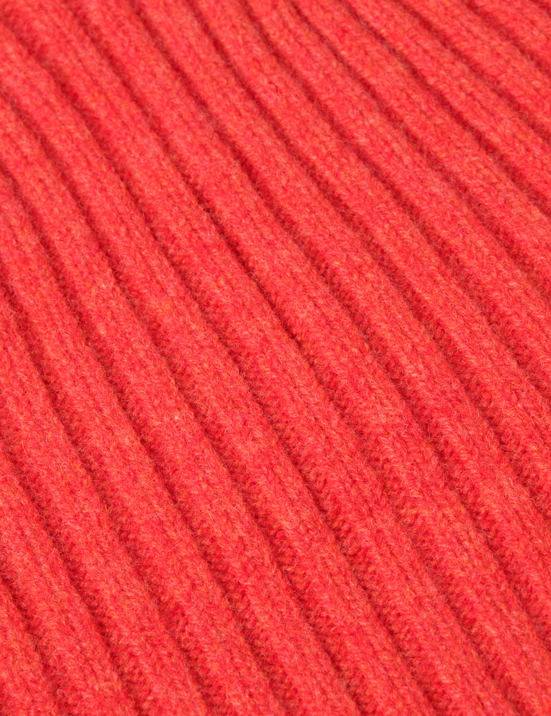 Bhode Pennan Pure Wool Beanie Hat (Knitted in Scotland) - Inferno