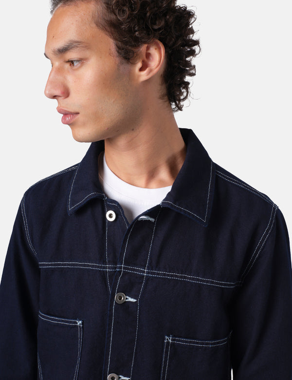 Bhode Denim Jacket - Dark Indigo Blue