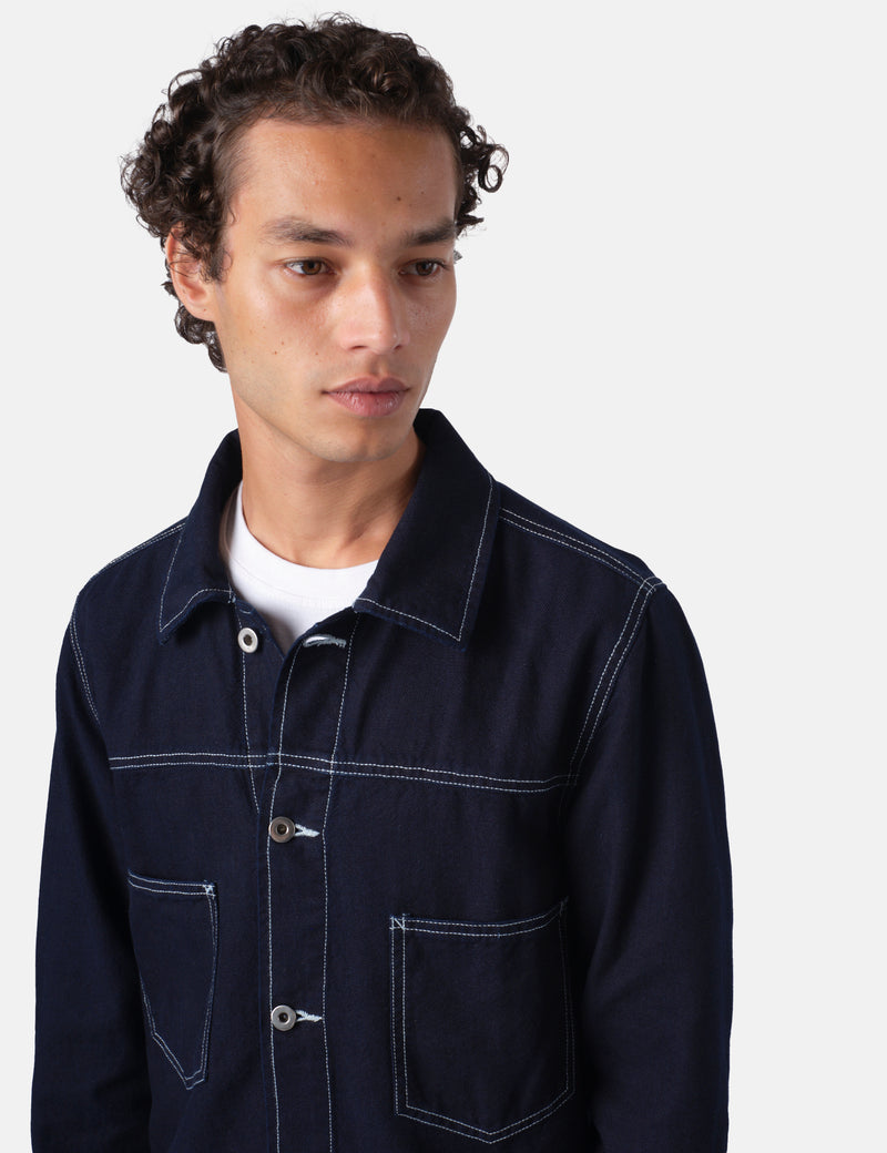Bhode Denim Jacket - Dark Indigo Blue