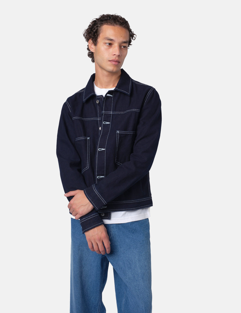 Bhode Denim Jacket - Dark Indigo Blue