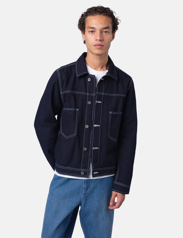 Bhode Denim Jacket - Dark Indigo Blue