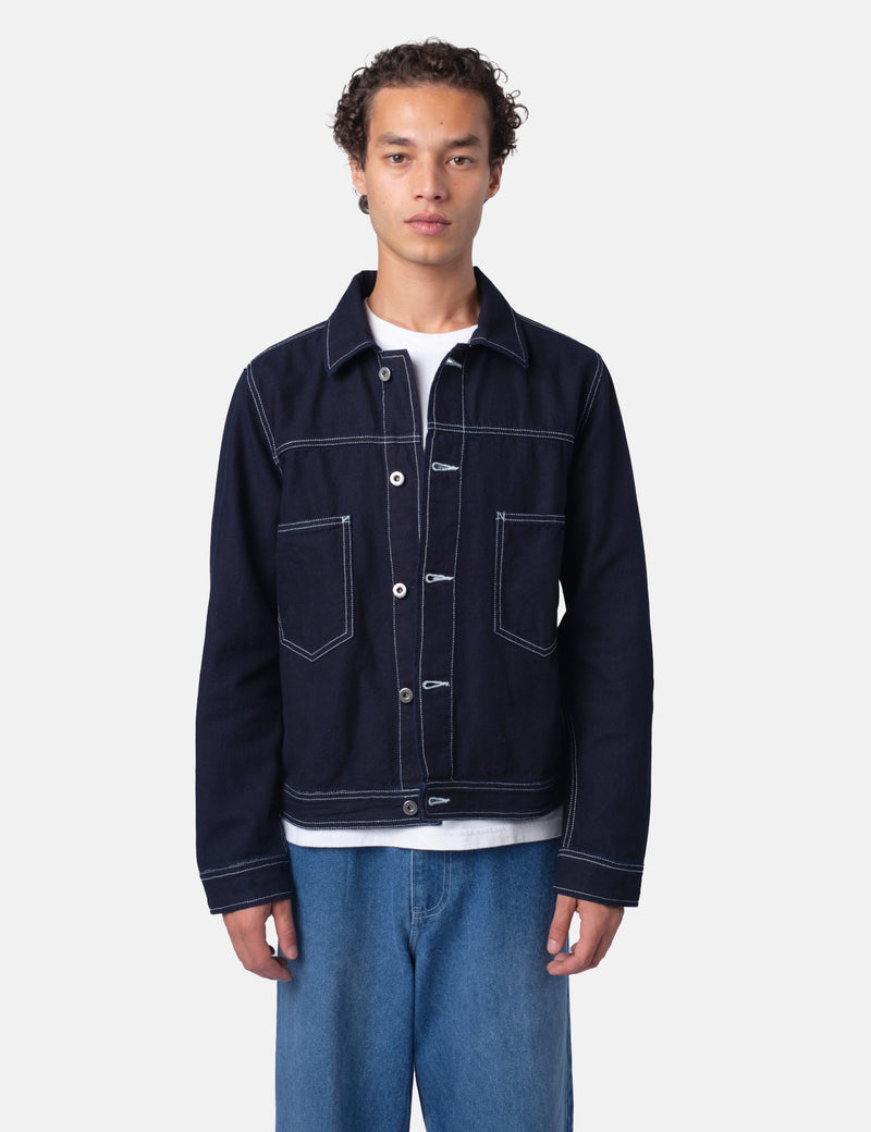 Bhode Denim Jacket - Dark Indigo Blue