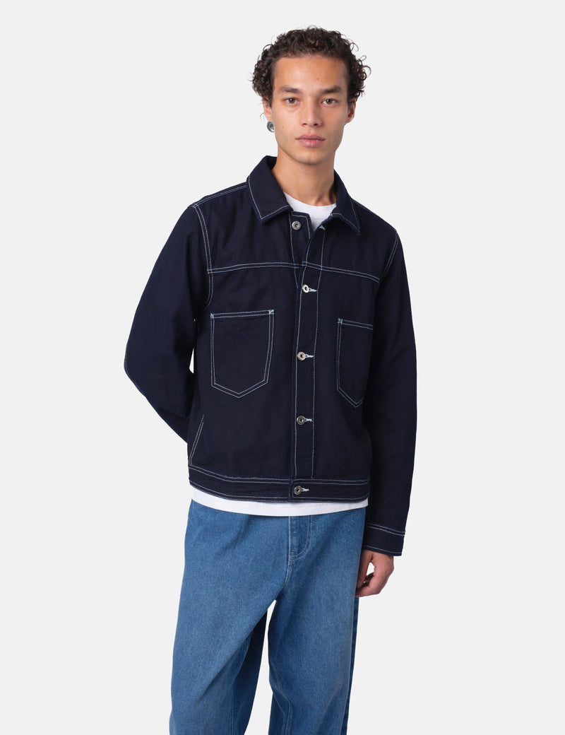 Bhode Denim Jacket - Dark Indigo Blue