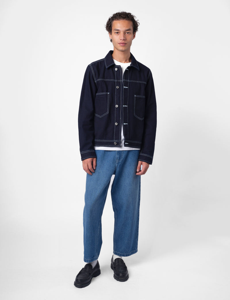 Bhode Denim Jacket - Dark Indigo Blue