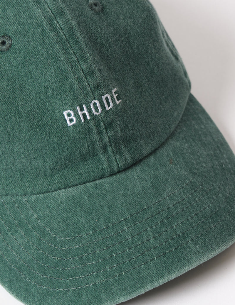 Bhode Washed 6-Panel Cap - Forest Green