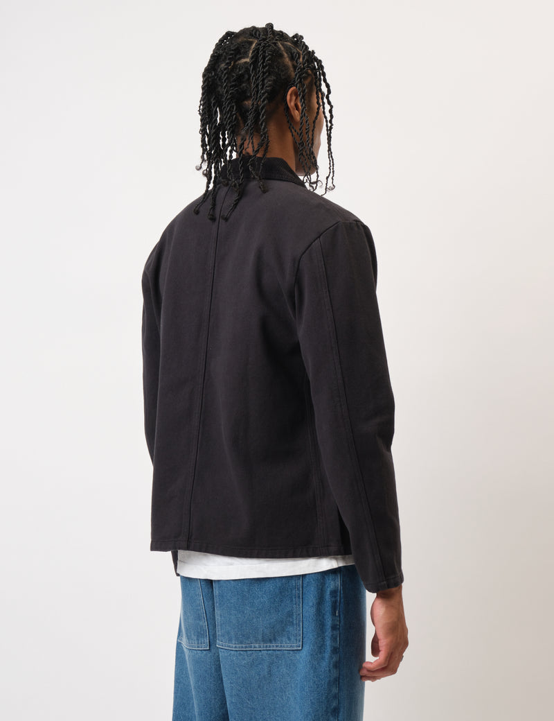 Bhode Chore Jacket Cord Collar - Anthracite Black