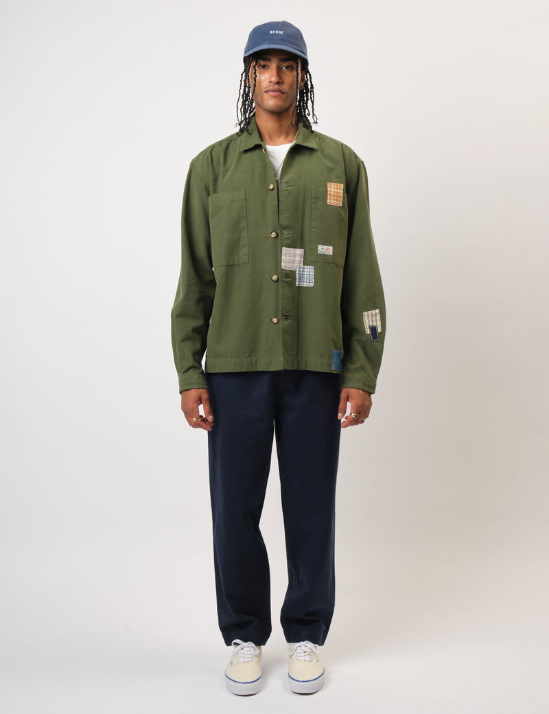 Bhode Hunting Overshirt (Patchwork) - Ever Green