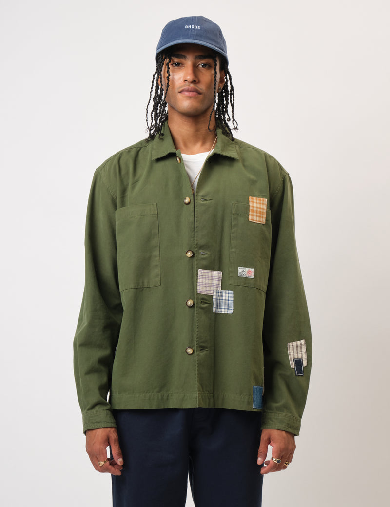 Bhode Hunting Overshirt (Patchwork) - Ever Green