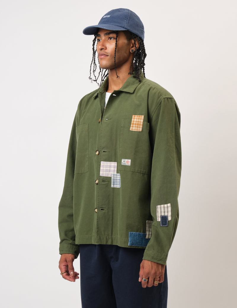 Bhode Hunting Overshirt (Patchwork) - Ever Green