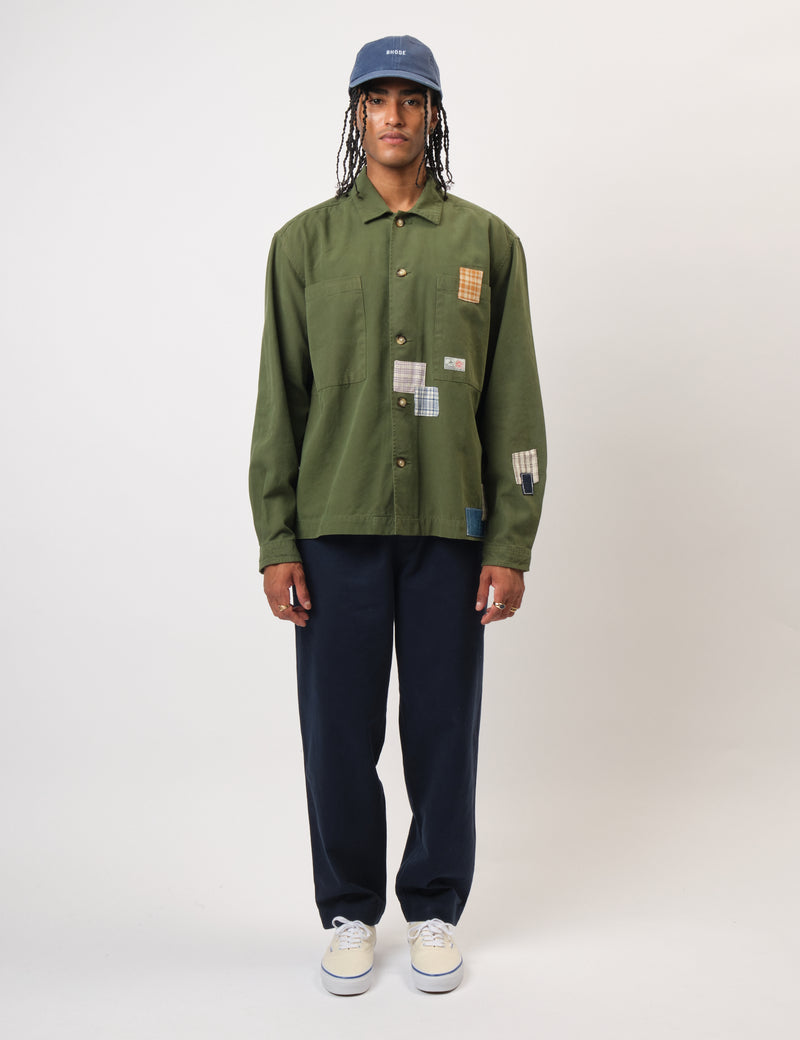 Bhode Hunting Overshirt (Patchwork) - Ever Green