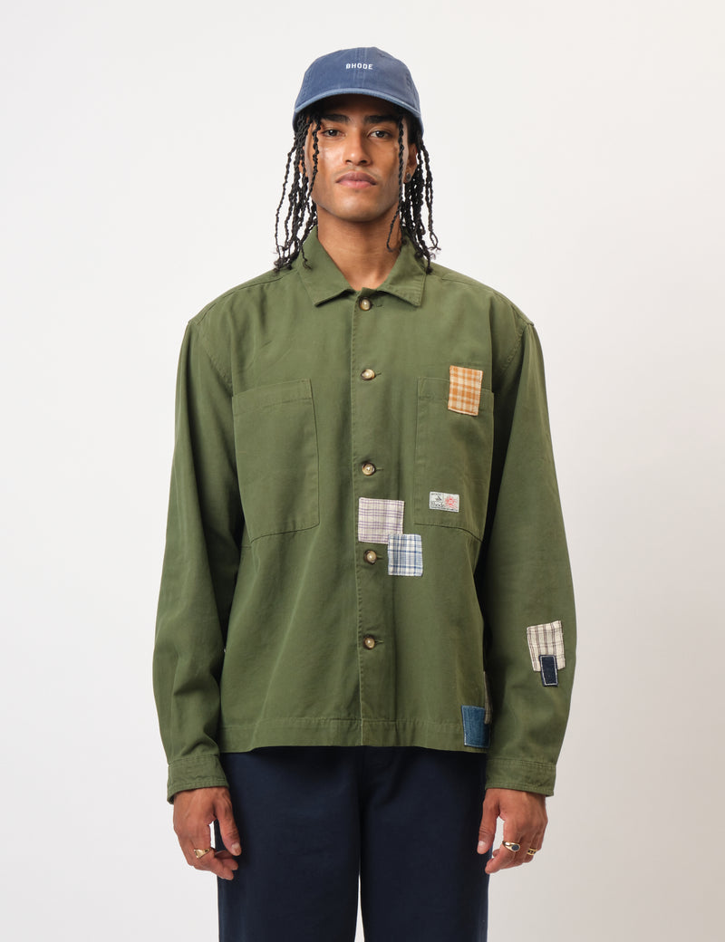 Bhode Hunting Overshirt (Patchwork) - Ever Green