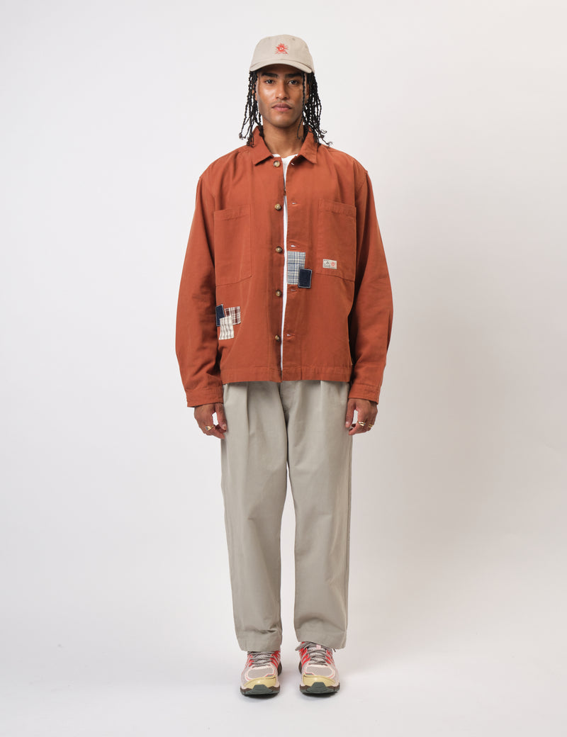 Bhode Hunting Overshirt Twill (Patchwork) - Rust