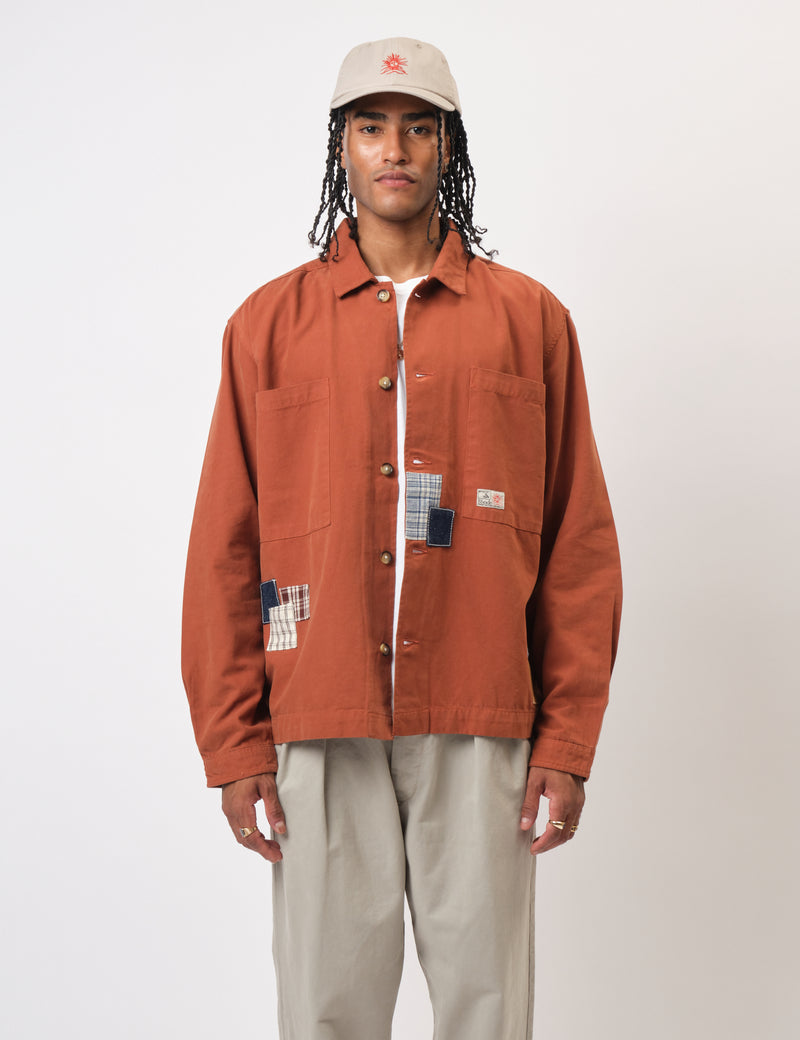 Bhode Hunting Overshirt Twill (Patchwork) - Rust