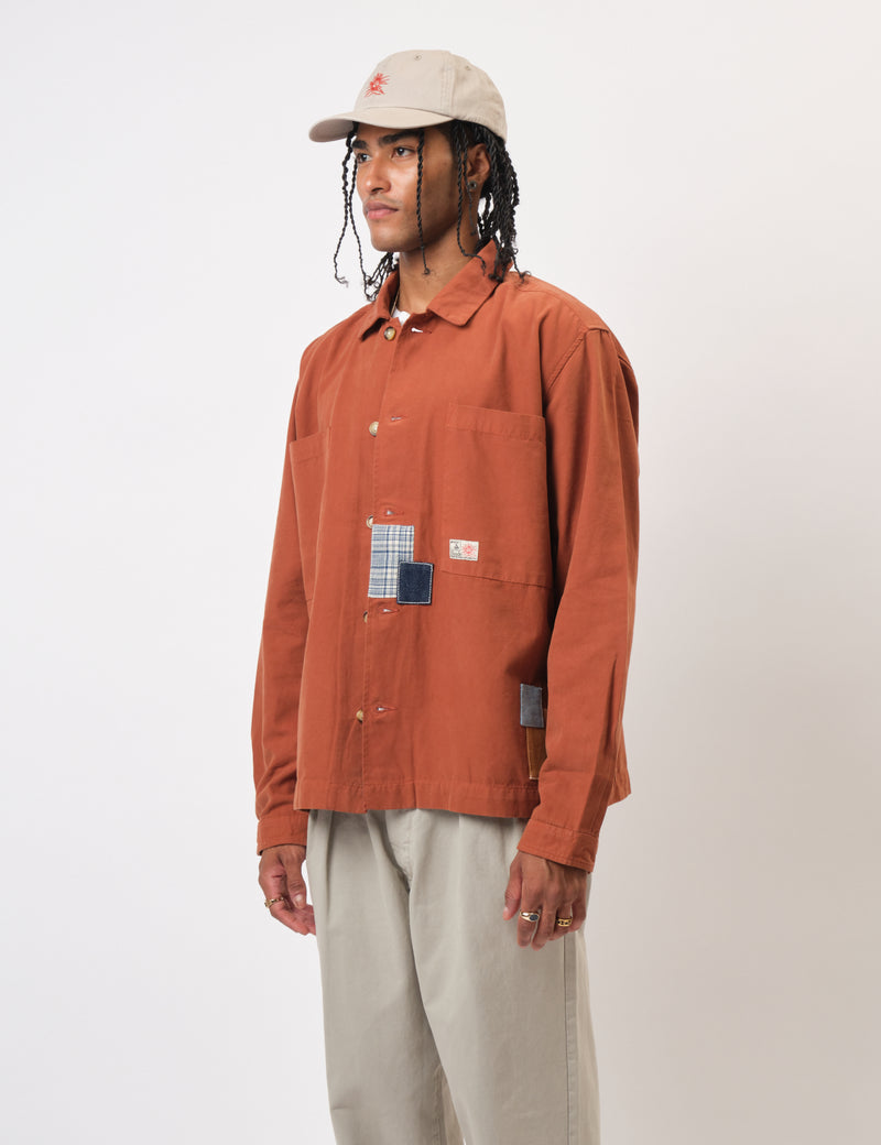 Bhode Hunting Overshirt Twill (Patchwork) - Rust