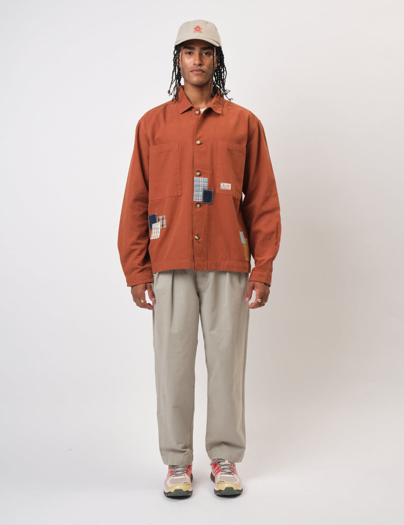 Bhode Hunting Overshirt Twill (Patchwork) - Rust