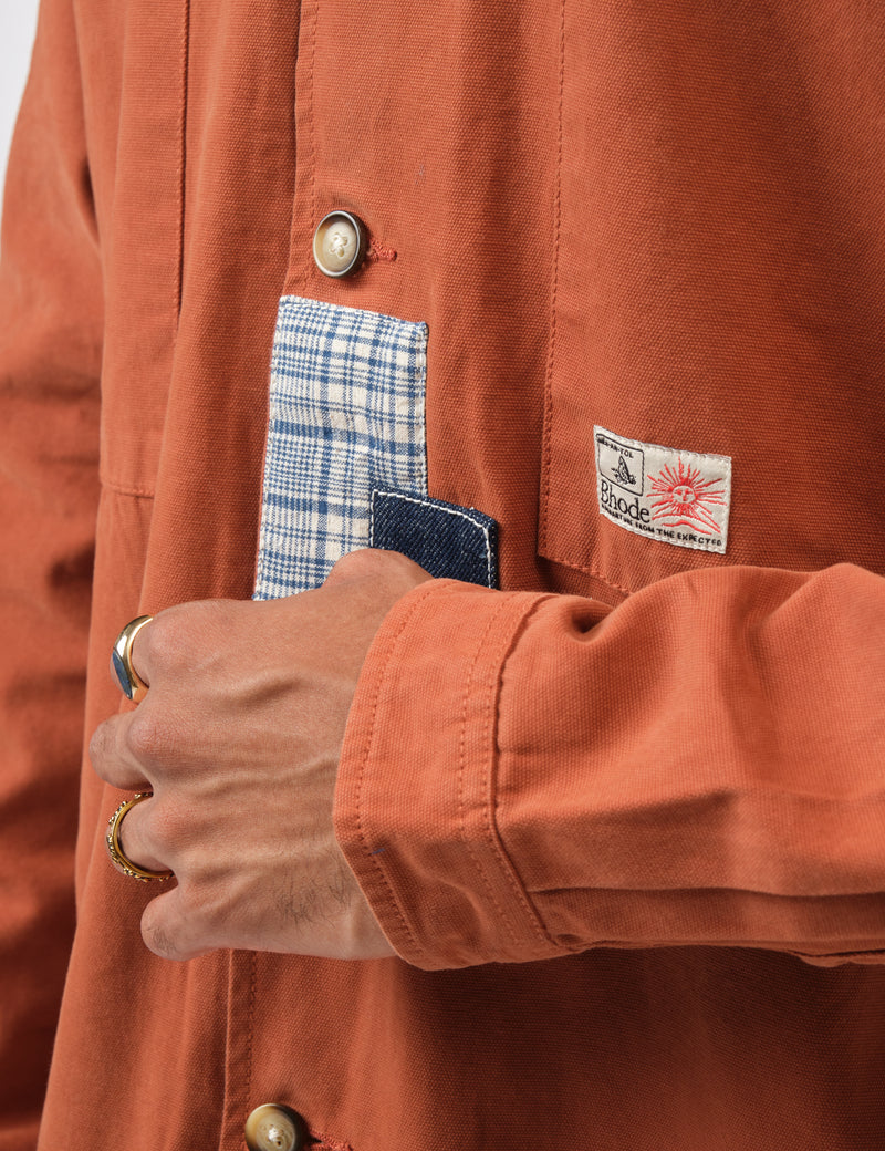 Bhode Hunting Overshirt Twill (Patchwork) - Rust