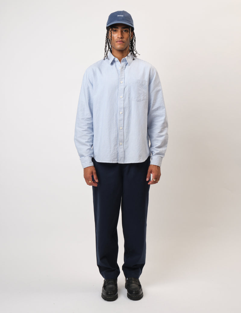 Bhode Box Oxford Shirt - White/Blue