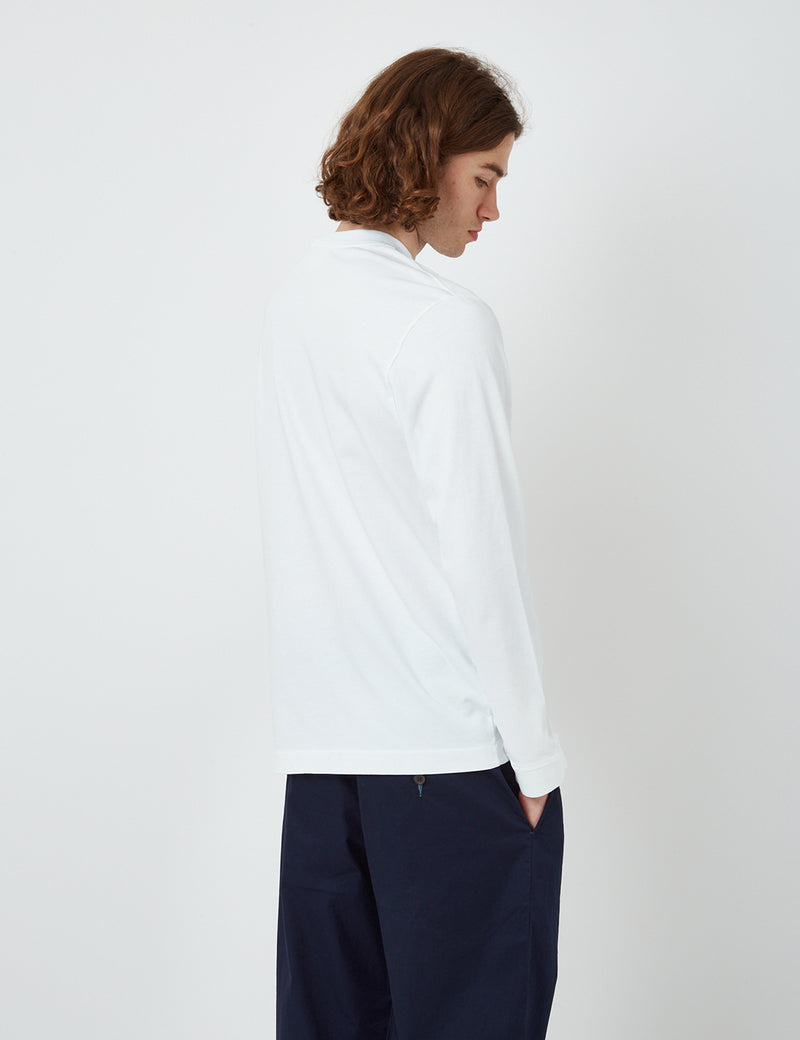 T-shirt Bhode Everyday Heavyweight à manches longues (biologique) - Blanc