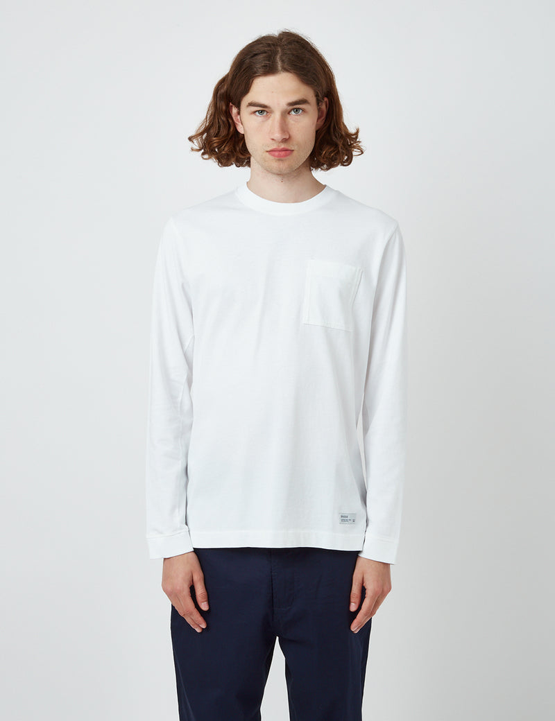 Bhode Everyday Heavyweight Langarm-T-Shirt (Biologisch) - Weiß