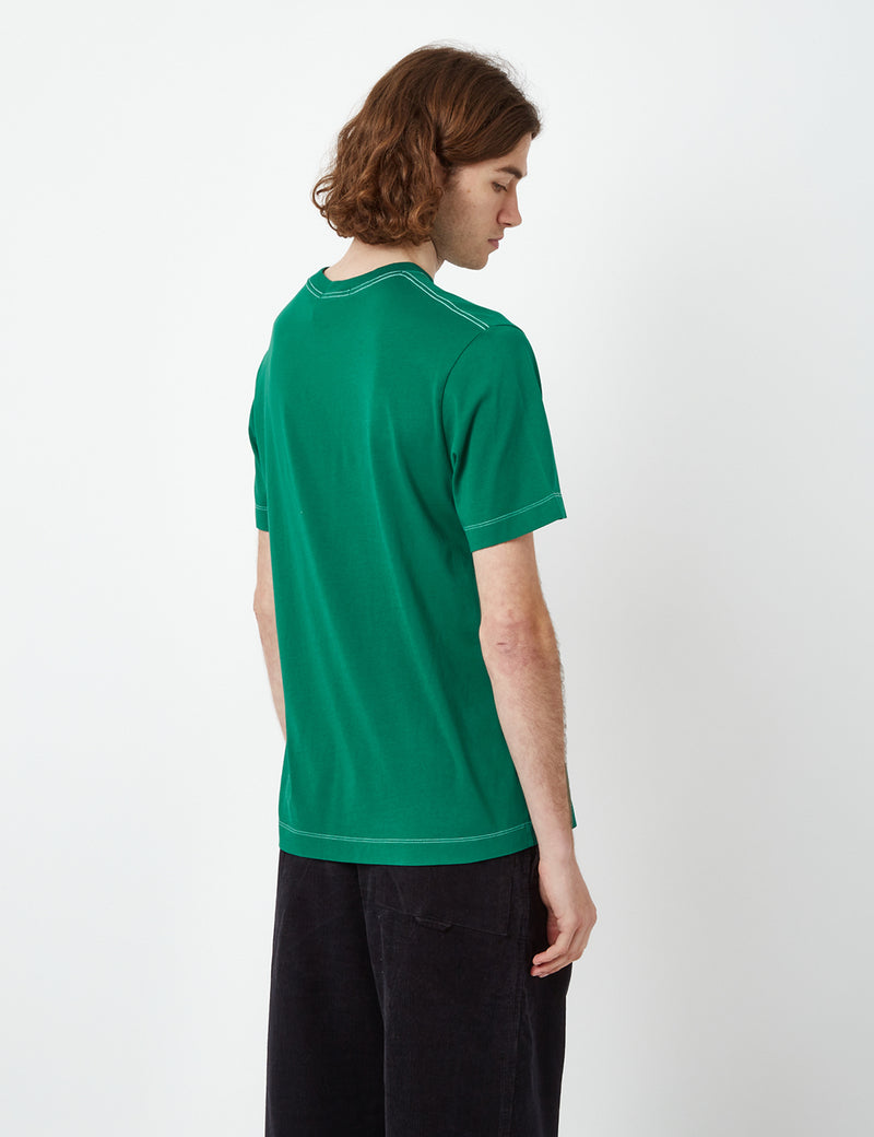T-shirt à poche à coutures contrastées Bhode (biologique) - vert sapin