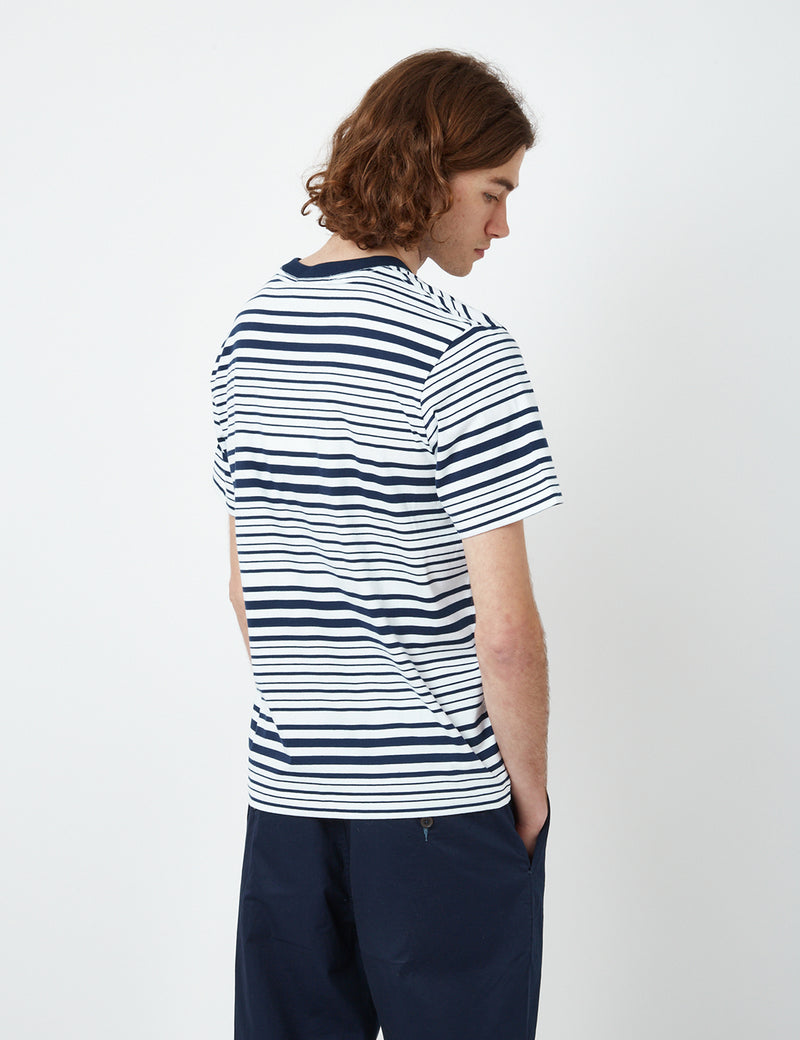 T-Shirt Rayé Bhode Shima (Bio) - Bleu Marine