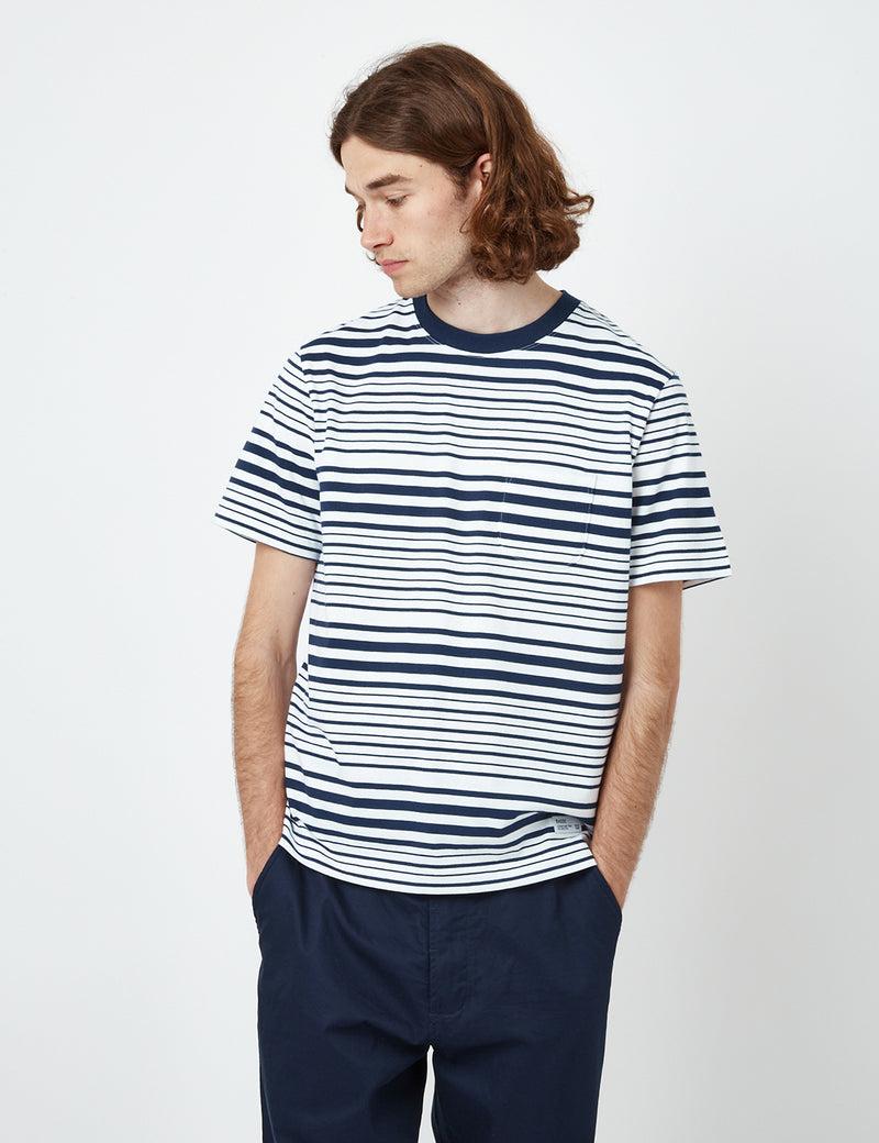 T-Shirt Rayé Bhode Shima (Bio) - Bleu Marine