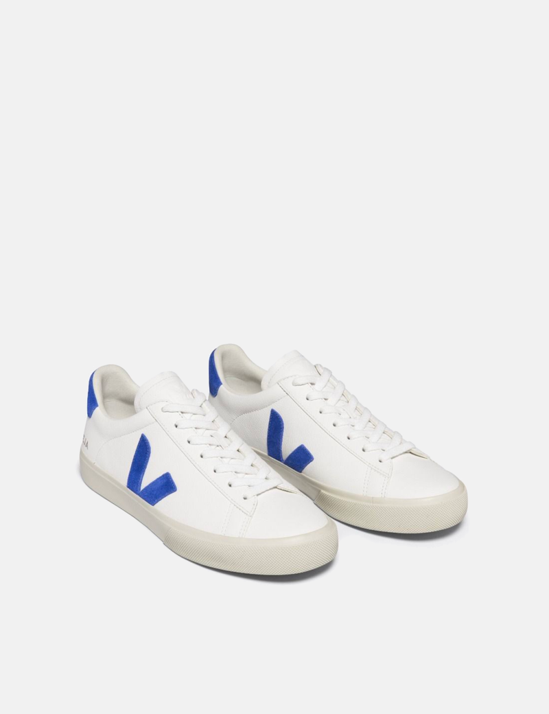 Veja Campo Trainers (CF Leather) - Extra White/Paros Blue