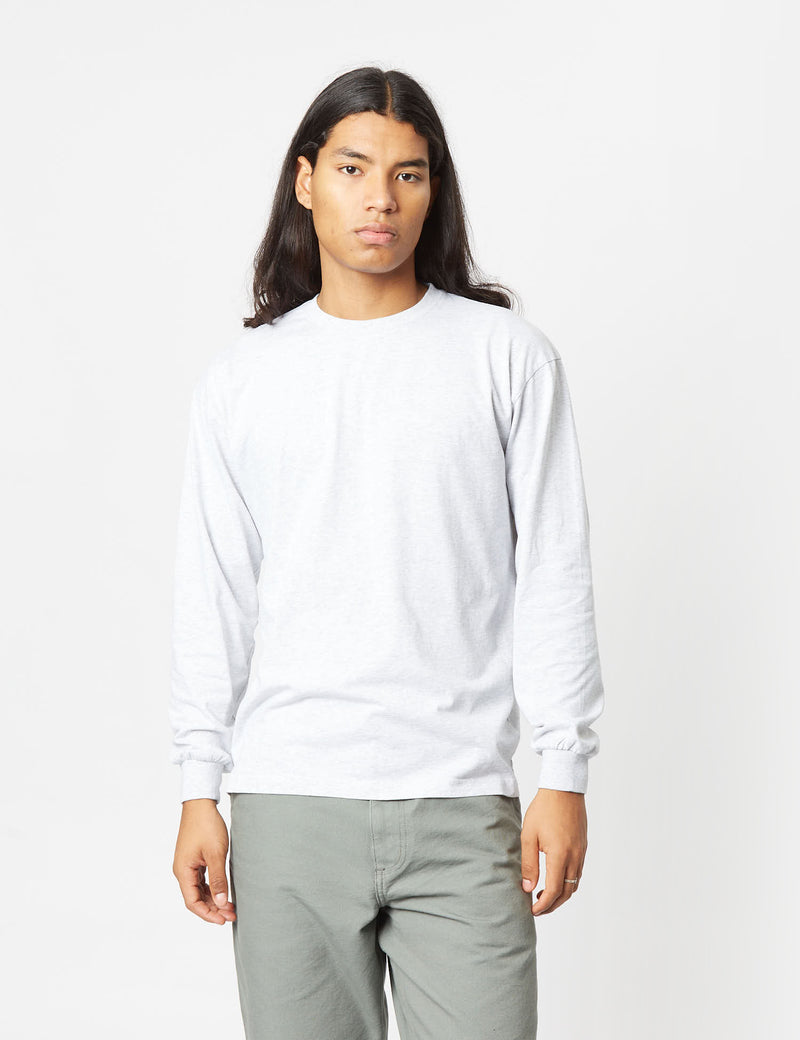 Colorful Standard Oversized Long Sleeve T-Shirt (Organic) - Snow Melange White