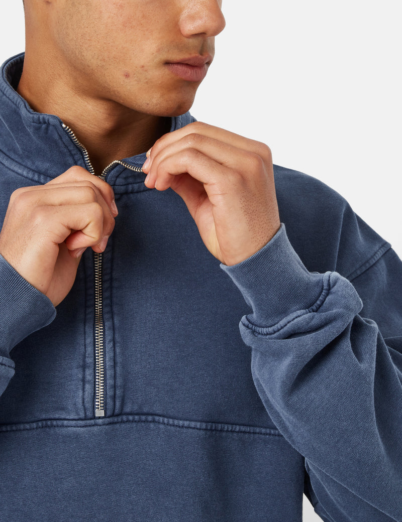 Colorful Standard Quarter Zip Pullover (Organic) - Neptune Blue