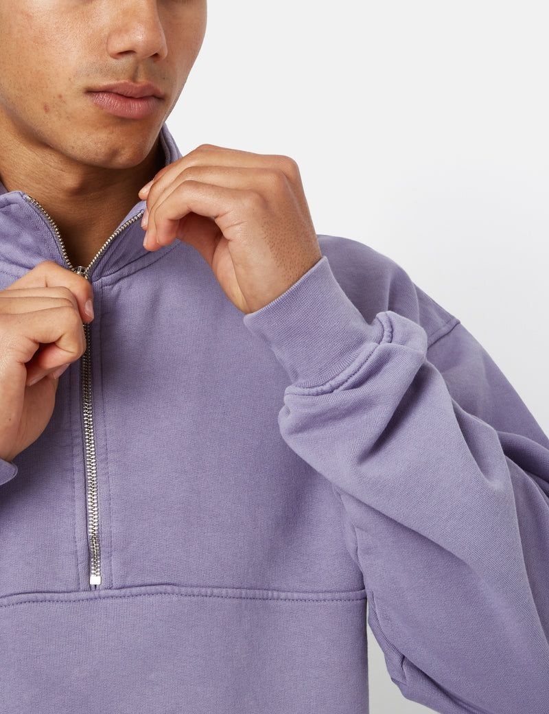 Colorful Standard Quarter Zip Pullover (Organic) - Purple Jade