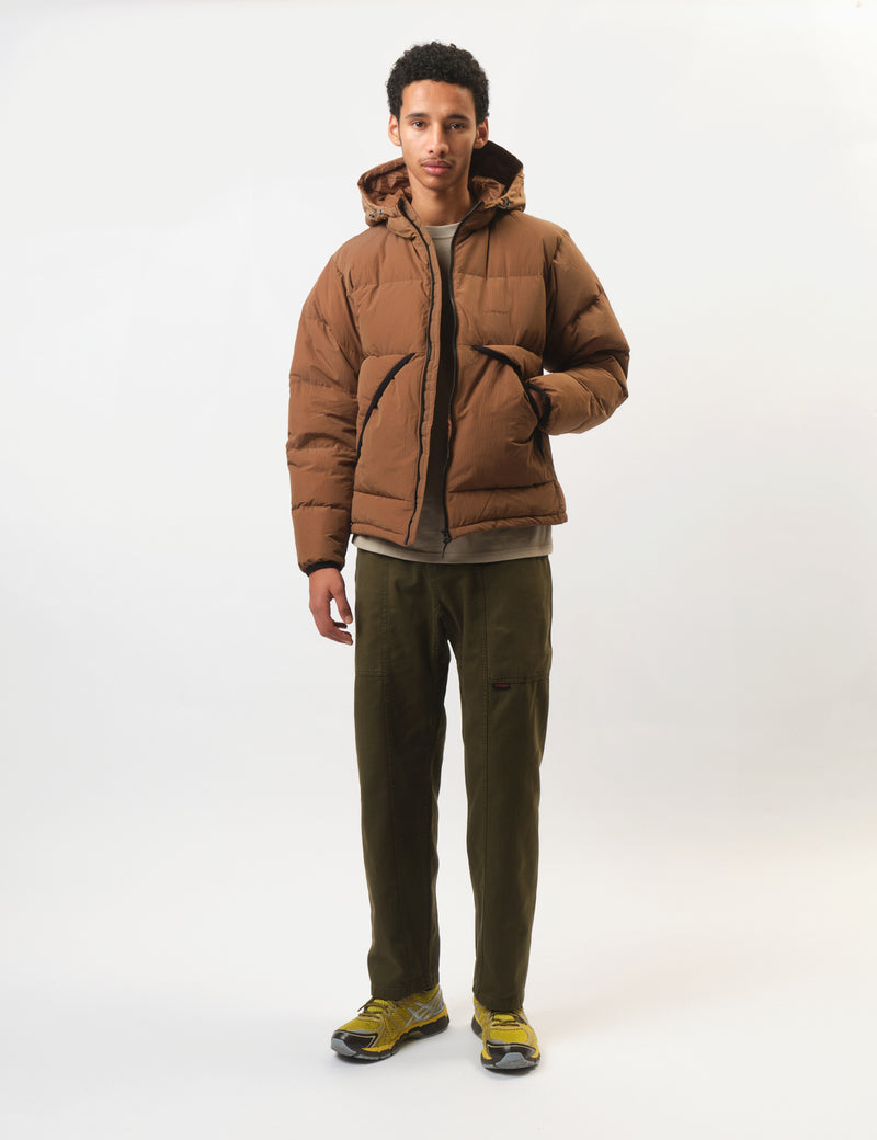 Gramicci Down Puffer Hooded Jacket - Brown